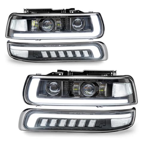 New Led Headlights Assembly Dot Replacement W Bulbs Compatible