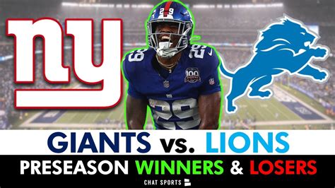 Ny Giants Winners Losers From Lions Nfl Preseason Week Youtube