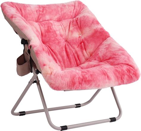 Amazon Tiita Saucer Chair Soft Faux Fur Oversized Folding Accent