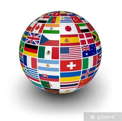 Poster Globe International World Flags Pixersuk