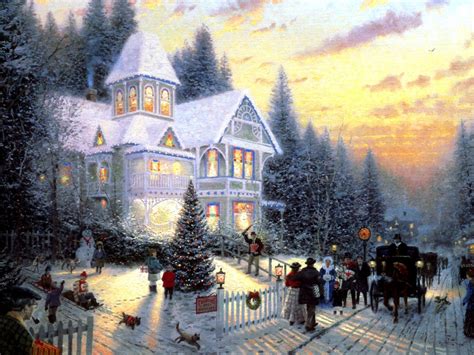 Thomas Kinkade Christmas Wallpapers - WallpaperSafari