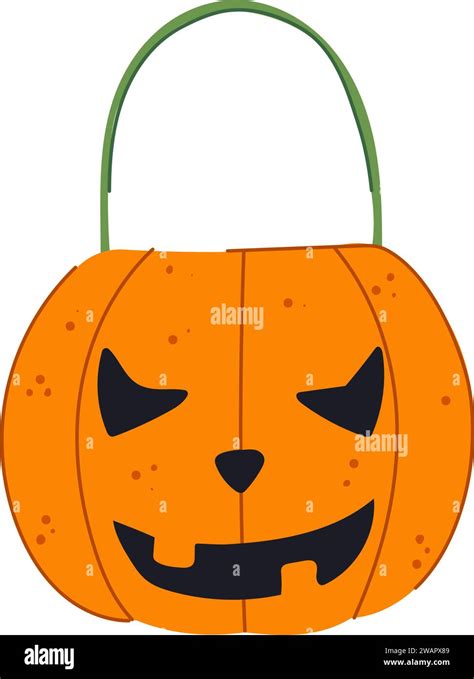 candy halloween bucket cartoon vector illustration Stock Vector Image ...