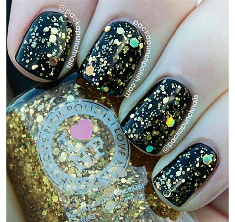 Black && Gold | Sparkle, Nails, Druzy ring