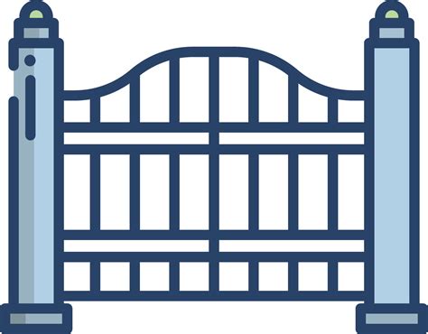 Gate Linear Color Illustration 45803020 Vector Art At Vecteezy