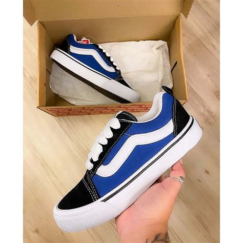 Tenis Vans Old Skool Skate Vulcanizado Preto Azul Bmshopdrop