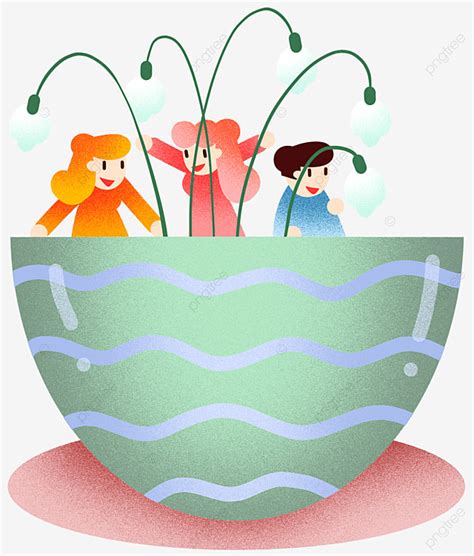 Small Fresh Hd Transparent Spring Small Fresh Potted Illustration