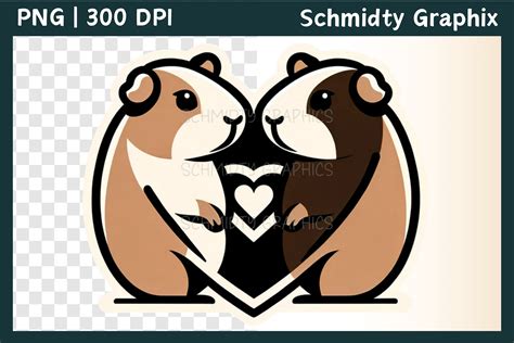 Guinea Pig Love Heart Sublimation Png Graphic By Schmidty Graphix