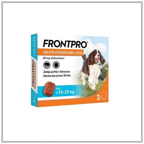 FrontPro tabletki na pchły i kleszcze dla psa 68mg L 10 25kg 3 tabletki