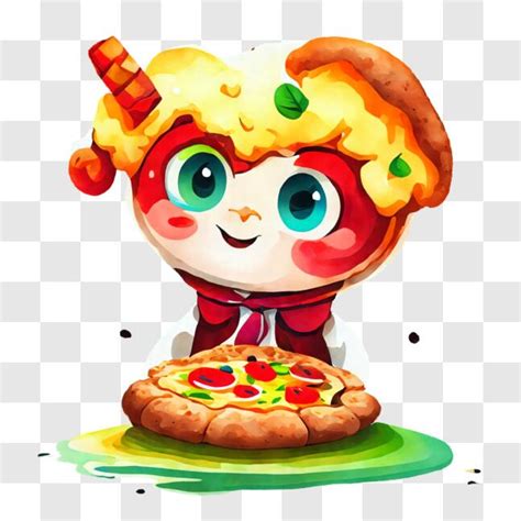 Download Cartoon Character Enjoying Pizza Png Online Creative Fabrica