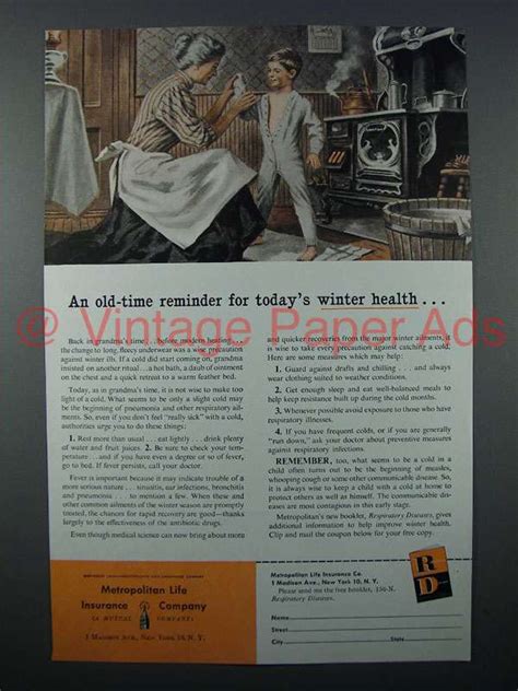 1956 Metropolitan Life Insurance Ad Winter Health Au0454