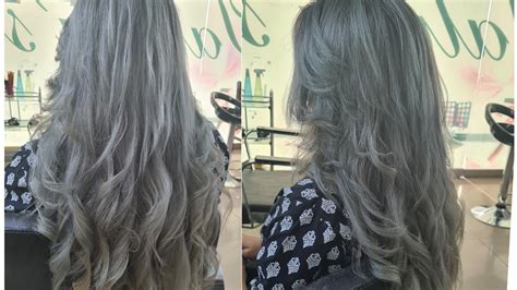 Smoky Grey hair colour tutorial - YouTube