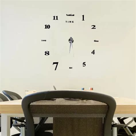 Diy Reloj De Pared tamaño Grande Diseño De Espejo 3d Cuotas sin