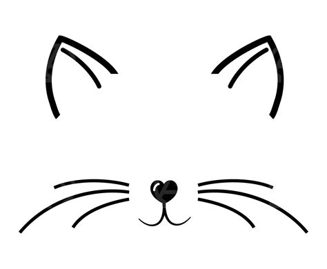 Cat Face Svg Cat Face Cut File Whiskers Svg Cat Nose Svg Cute Cat