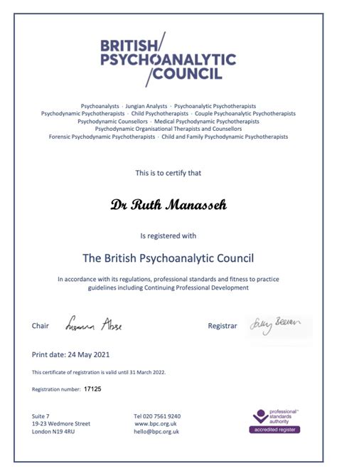 All Certificates Dr Ruth Manasseh