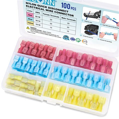 Buy TICONN 100 Pcs Nylon Spade Quick Disconnect Connectors Kit