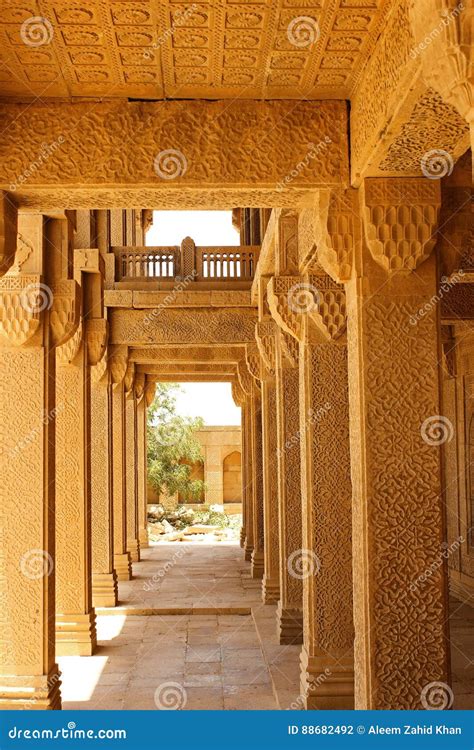 Beautifuly Carved Pillars with Islamic Art Stock Photo - Image of ...