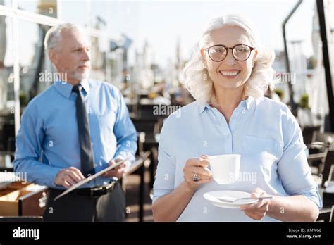 Smiling Blonde Expressing Positivity On Camera Stock Photo Alamy