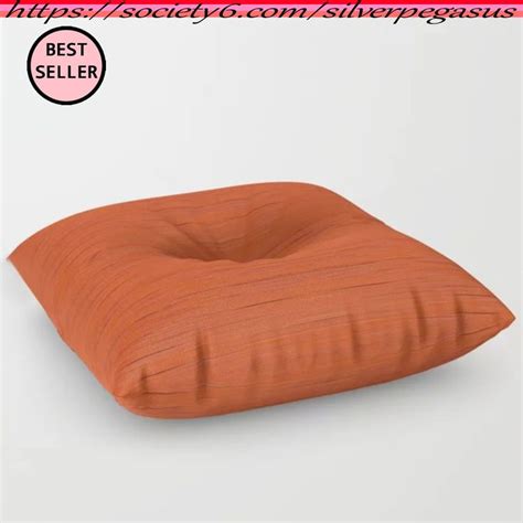 Silverpegasus Meteor Stripes Rust Orange Floor Pillow