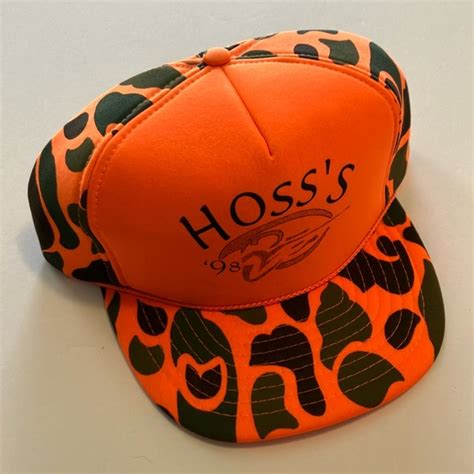 Hosss Accessories Vintage 998 Hosss Trucker Hat Blaze Orange Camo