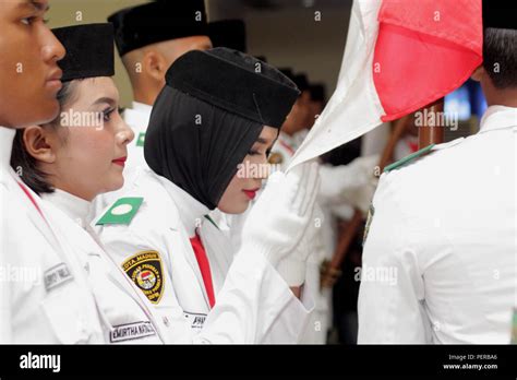 Madiun Indonesia 15th Aug 2018 The Pusaka Flag Lifting Force