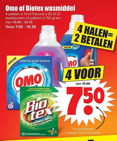 Omo Of Biotex Wasmiddel Halen Betalen Aanbieding Bij Dirk