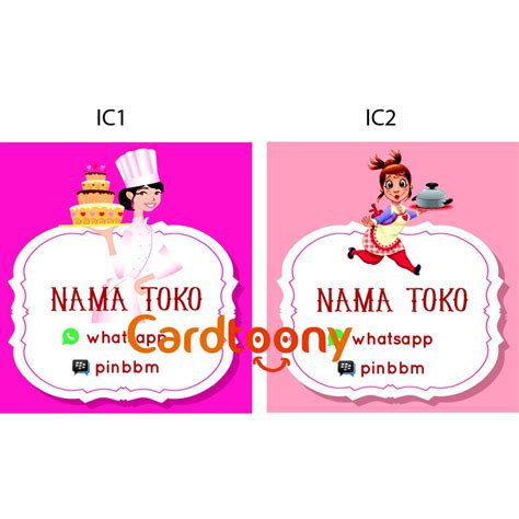 Jual Sticker Stiker Label Nama Toko Produk Kemasan Makanan Koki Dewasa