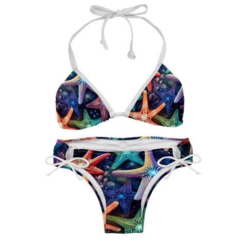 Starfish Detachable Sponge Adjustable Strap Two Pack Bikini Set