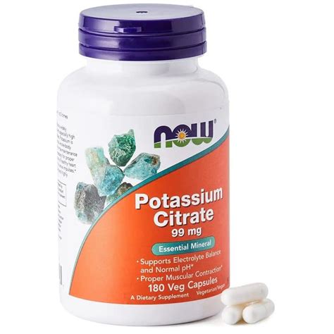 Now Foods Potassium Citrate Capsules 99mg 180 Capsules Richesm Healthcare