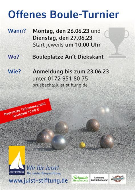 Juist Stiftung Juist Stiftung L Dt Ein Zum Boule Turnier Am Und