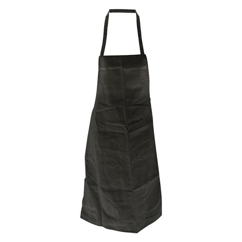 26 W X 33 L Black Poly Cotton Full Length Bib Apron Without Pockets