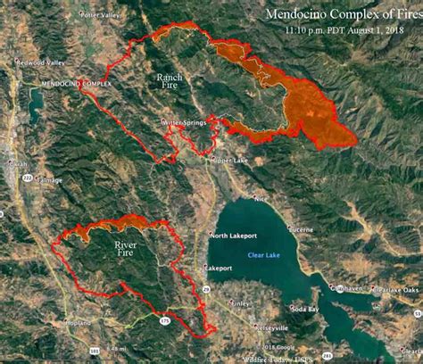 2018 Clear Lake Ca Fire Map Map