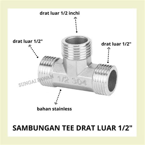 Jual Sambungan Penyambung Sambung Connector Konektor Cabang 3 Tiga Tee