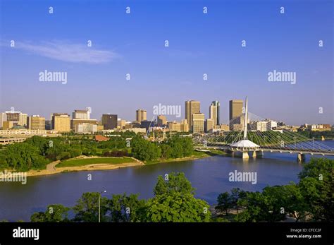 Winnipeg Skyline From St Boniface Manitoba Canada Stock Photo Alamy