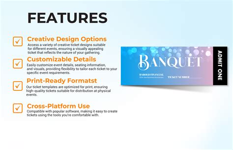 Banquet Ticket Template in Word, Publisher, Photoshop - Download ...