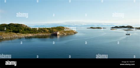 Landscape Panorama Sailing The Lofoten Islands And Coastline Near