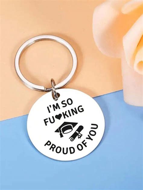 1pc Metal Keychain Class 2024 Humor Graduation T For High School