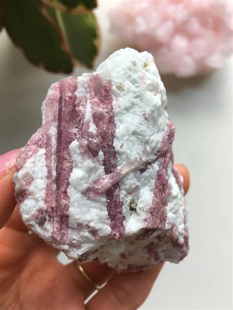 Raw Pink Tourmaline Rubellite Pink Tourmaline In Albite Etsy