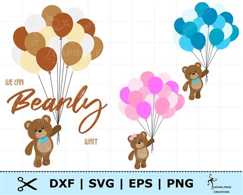 Ours Avec Des Ballons SVG Circut Couper Des Fichiers Des Etsy France