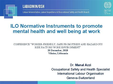 Ilo Normative Instruments To Promote Mental Health And