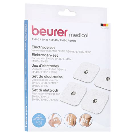 BEURER EM40 41 49 80 95 Elektroden 45x45 mm 8 Stück medpex