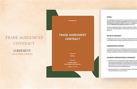 Trade Agreement Templates Street Team Trade Of Services Agreement Template