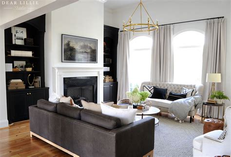 Freshly Painted Black Built In Bookshelves In Our New Living Room