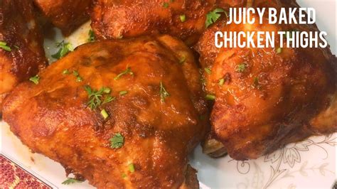 Juicy And Tender Oven Baked Chicken Thighs Recipechicken Thighsdelicious And Quick Dinner