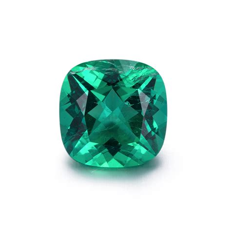 Cushion Cut Colombia Lab Grown Emerald Hydrothermal Lab Created Emerald