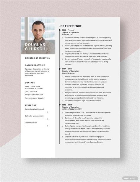 Director of Operation Resume in Pages, Word - Download | Template.net