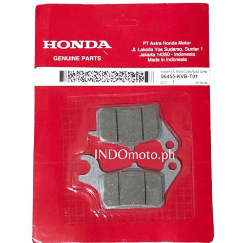 06455 KVB T01 Honda Brake Pad Set BEAT V1 V2 CLICK V1 125i 150i