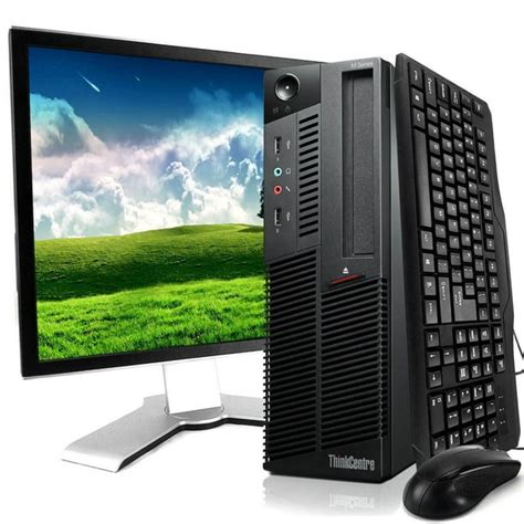 Restored Lenovo Thinkcentre M91p Desktop Computer Bundle With 19 Monitor Intel Core I5 16gb