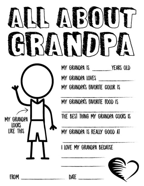 All About Grandpa Printable Printable Word Searches