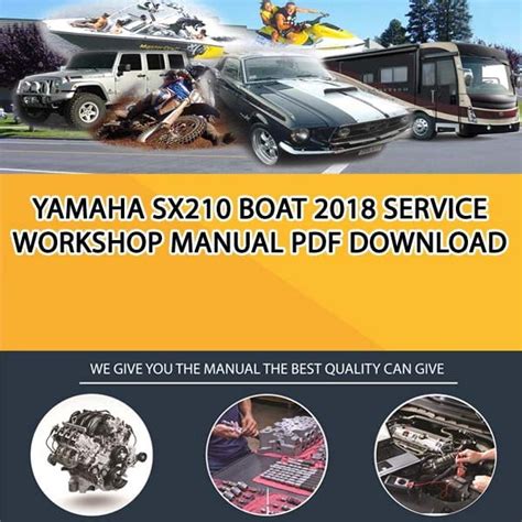 Yamaha Sx210 Boat 2018 Service Workshop Manual Pdf Download Service Manual Repair Manual Pdf