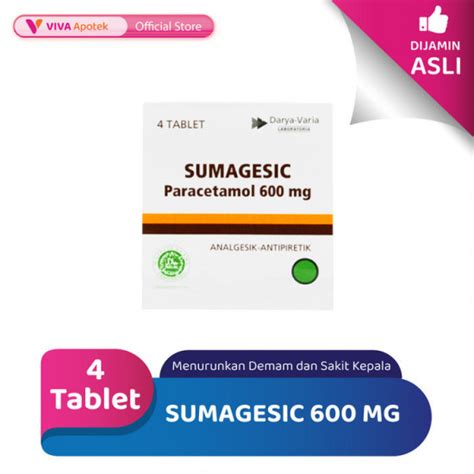 Sumagesic 600 Mg Untuk Menurunkan Demam Dan Sakit Kepala 4 Tablet